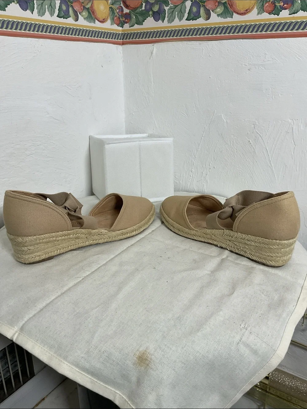 LifeStride Kascade Taupe Espadrille Wedge Sandals Size 7.5M
